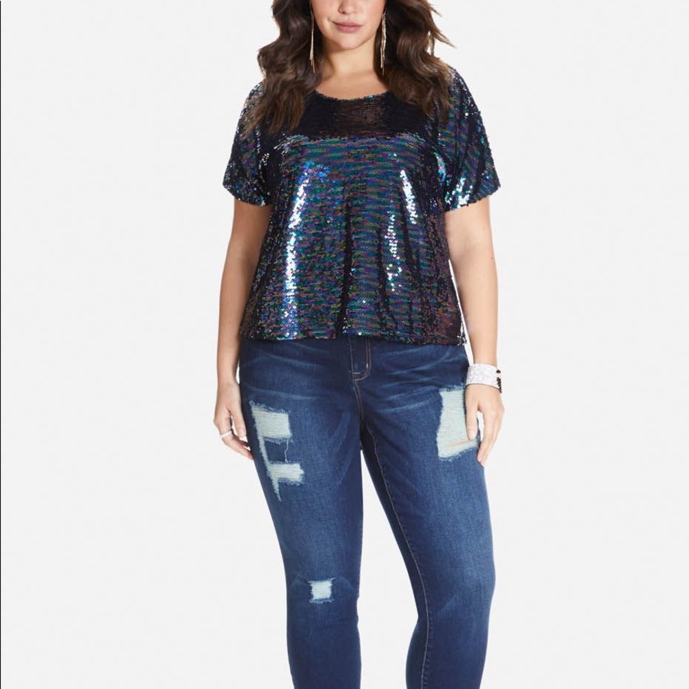 Fashion to Figure Mermaid Sequin Crop Top
